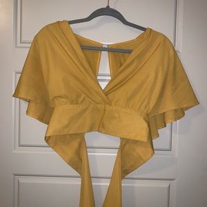 Yellow Flowy Crop Top